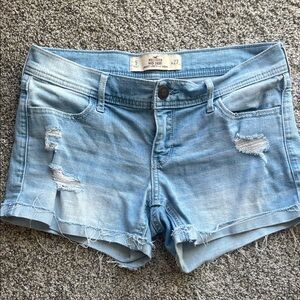 Hollister Light Blue Ripped Jean Shorts Size 5